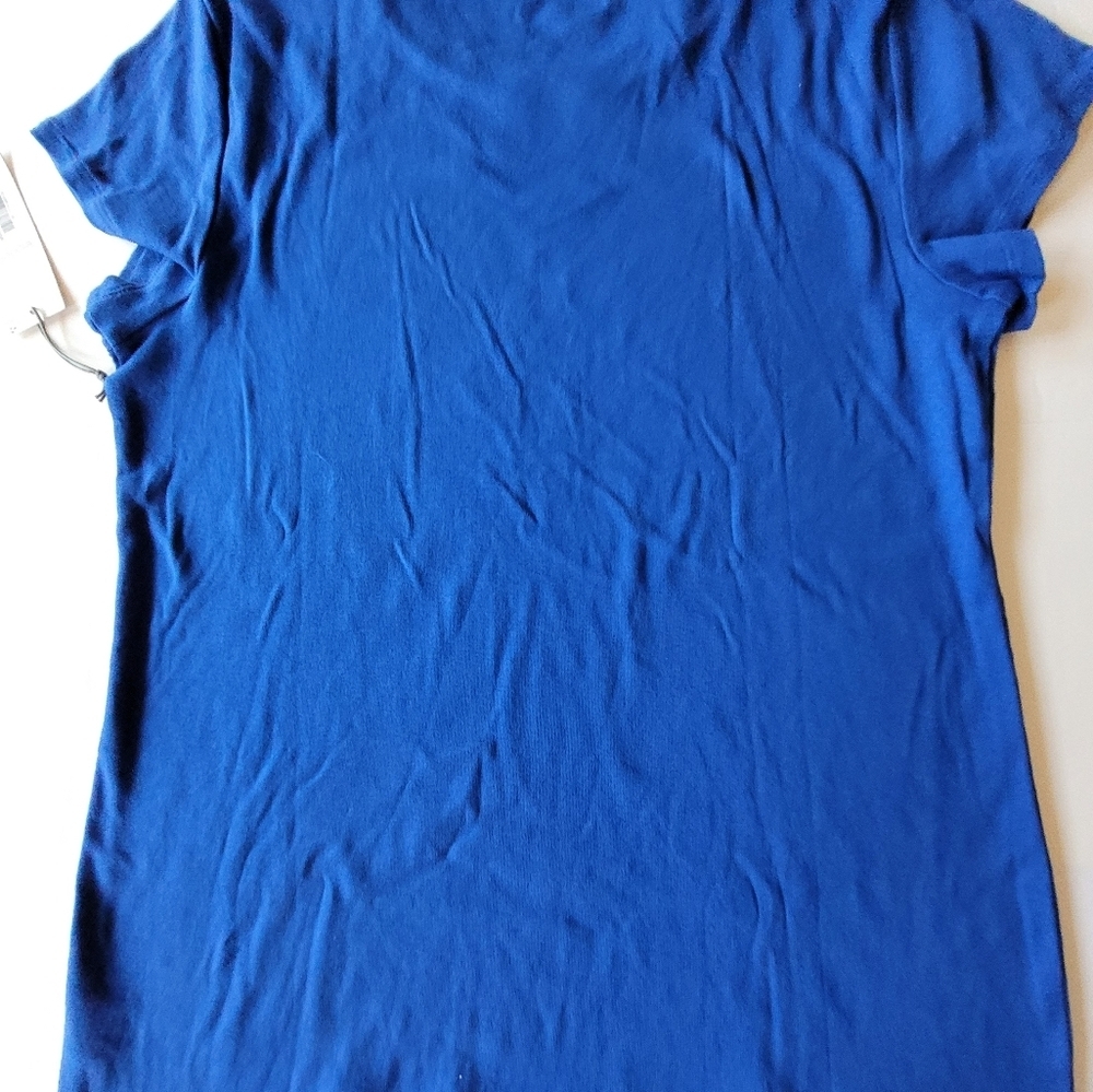 Cherokee Blue Fitted Cap Sleeve Tee - Picture 5 of 5
